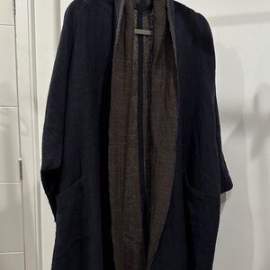 Elegant Navy and Brown Trench Coat